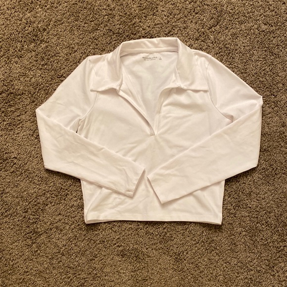 Abercrombie & Fitch Tops - Cotton Seamless Cropped Polo